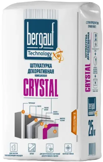 Bergauf Crystal штукатурка декоративная камешковая (25 кг 2.5-3 мм) зима