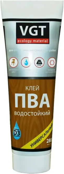 ВГТ ПВА Водостойкий клей столярный (280 г)