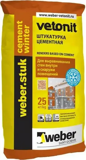 Вебер Ветонит Stuk Cement Winter цементная фасадная штукатурка (25 кг)