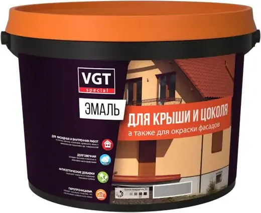 ВГТ ВД-АК-1179 эмаль для крыши и цоколя (10 кг) серая