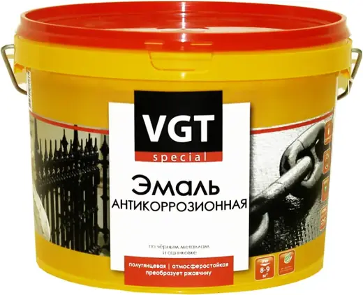 ВГТ Premium ВД-АК-1179 Прямо по Ржавчине эмаль антикоррозионная по металлу (10 кг) черная