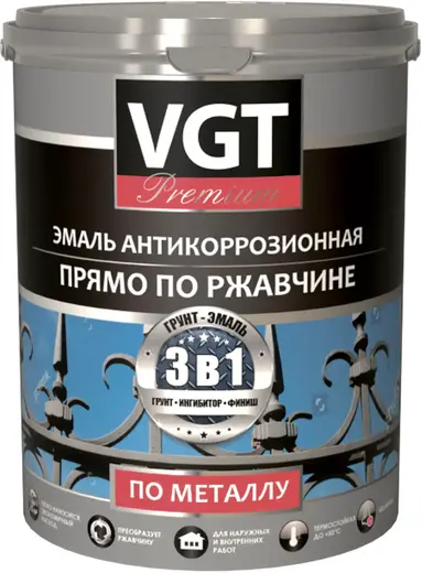 ВГТ Premium ВД-АК-1179 Прямо по Ржавчине эмаль антикоррозионная по металлу (1 кг) черная
