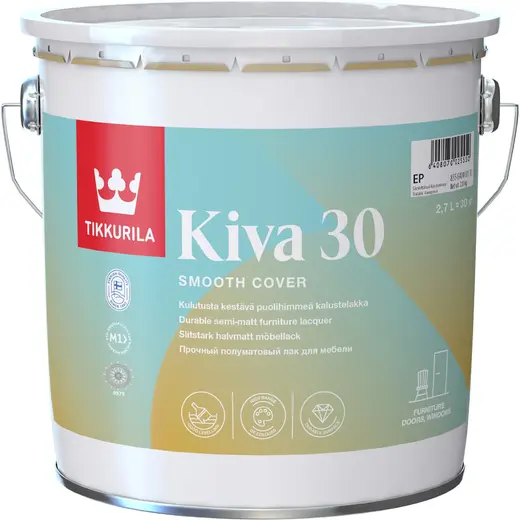 Тиккурила Kiva 30 универсальный лак для мебели полуматовый (2.7 л)