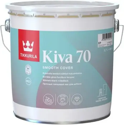 Тиккурила Kiva 70 универсальный лак для мебели глянцевый (2.7 л)