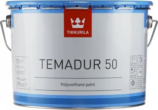 Тиккурила Temadur 50 двухкомпонентная полуглянцевая полиуретановая краска (10 л) база TCL
