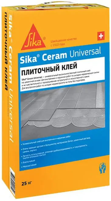 Sika Sikaceram Universal высококачественный цементный плиточный клей (25 кг)