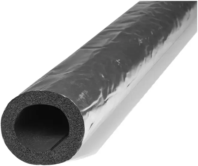 K-Flex ST универсальная техническая теплоизоляция (трубка d76/13 мм 1 м) стеклоткань c фольгой (IC Clad SR) серебристая