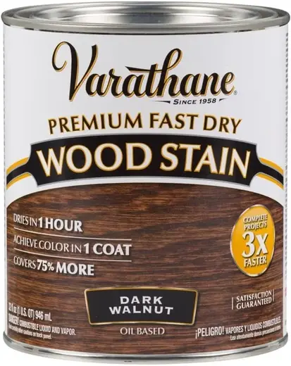 Rust-Oleum Varathane Premium Fast Dry Wood Stain тонирующее прозрачное масло для дерева (946 мл) темный орех