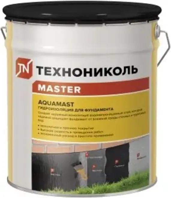 Технониколь Master Aquamast Ремонт и Приклеивание мастика битумная для ремонта кровель и гидроизоляции (18 кг)