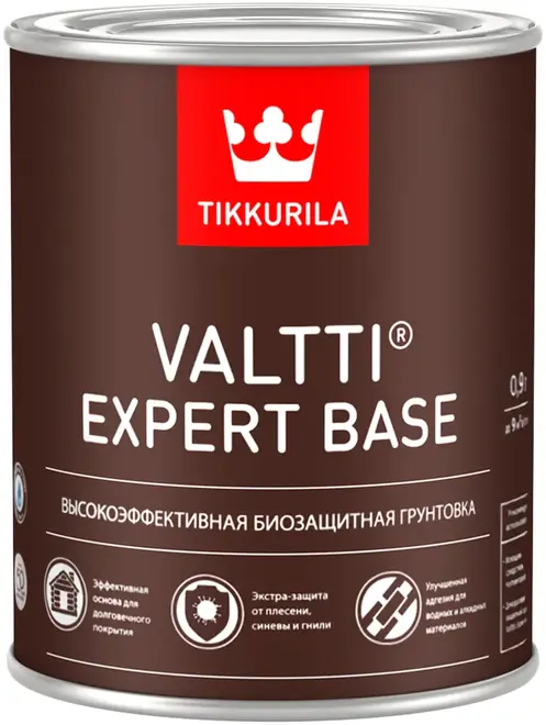 Тиккурила Tikkivala Valtti Expert Base высокоэффективная биозащитная грунтовка (900 мл) бесцветный
