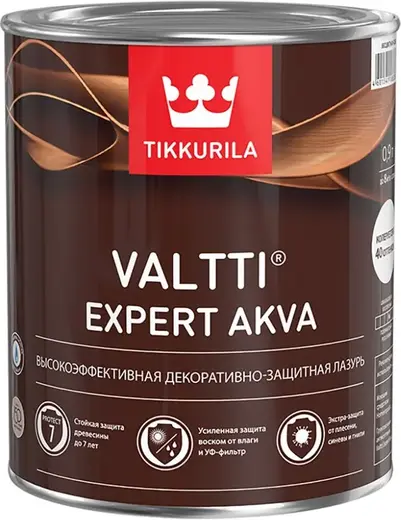 Тиккурила Valtti Expert Akva высокоэффективная декоративно-защитная лазурь (900 мл база C) бесцветная