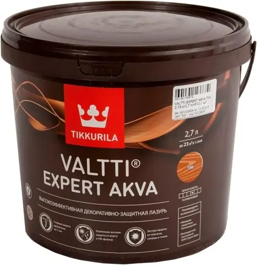 Тиккурила Valtti Expert Akva высокоэффективная декоративно-защитная лазурь (2.7 л ) тик