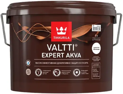 Тиккурила Valtti Expert Akva высокоэффективная декоративно-защитная лазурь (9 л ) тик
