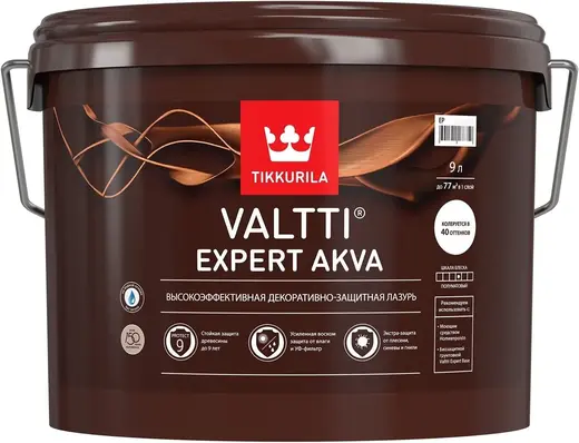 Тиккурила Valtti Expert Akva высокоэффективная декоративно-защитная лазурь (9 л ) орегон