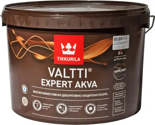 Тиккурила Valtti Expert Akva высокоэффективная декоративно-защитная лазурь (9 л ) палисандр