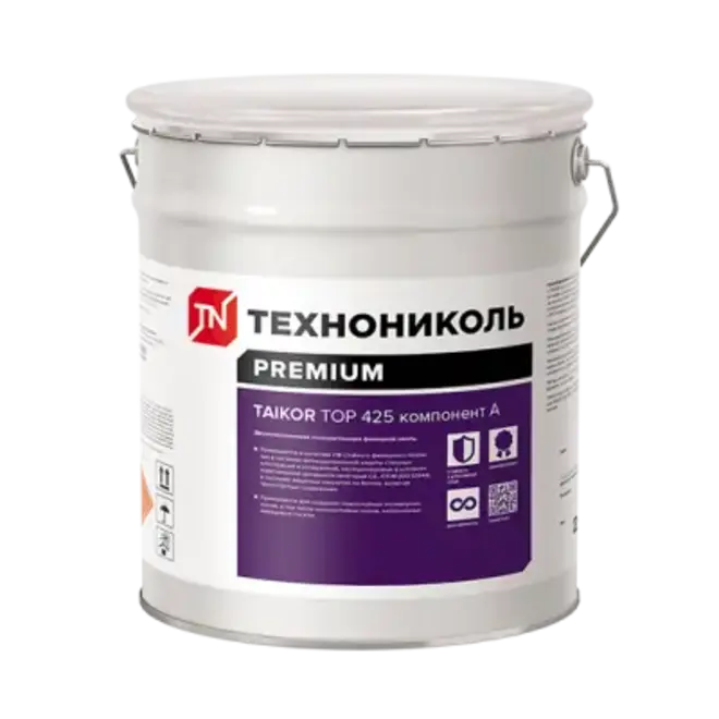 Технониколь Special Taikor Top 425 эмаль полиуретановая финишная (20 кг) серая RAL 7040 основа от +5°C до +35°C
