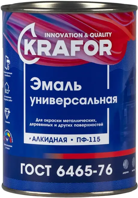 Крафор ПФ-115 эмаль универсальная алкидная (800 г) синяя глянцевая