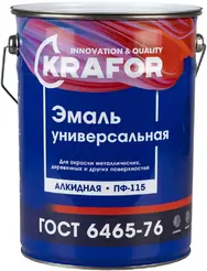 Крафор ПФ-115 эмаль универсальная алкидная (6 кг) черная глянцевая