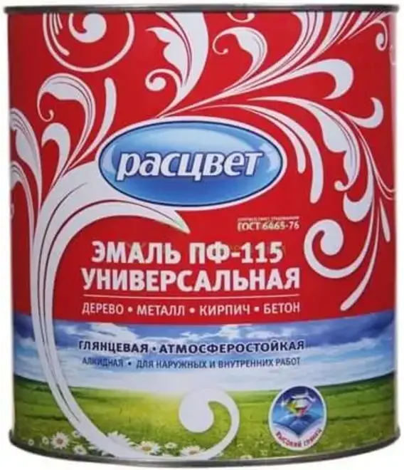 Расцвет ПФ-115 эмаль универсальная атмосферостойкая алкидная (2.7 кг) белая глянцевая