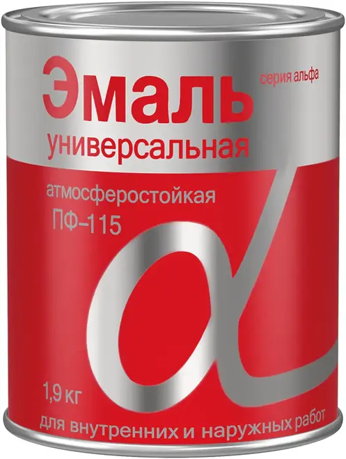 Алфавит ПФ-115 эмаль универсальная атмосферостойкая (1.9 кг) черная глянцевая