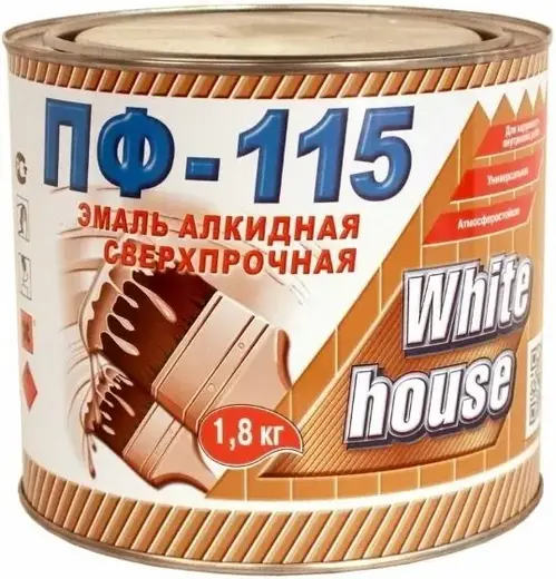 White House ПФ-115 эмаль алкидная сверхпрочная (1.8 кг) белая матовая