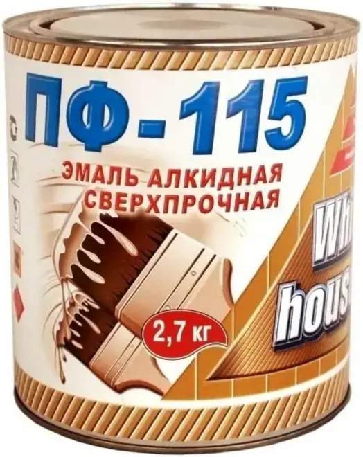 White House ПФ-115 эмаль алкидная сверхпрочная (2.7 кг) черная глянцевая