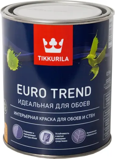 Тиккурила Euro Trend Идеальная для Обоев интерьерная краска для обоев и стен (900 мл) белая