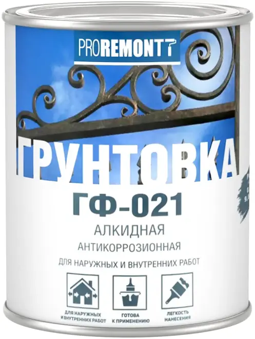 Proremontt ГФ-021 грунтовка алкидная антикоррозионная (900 г) серая
