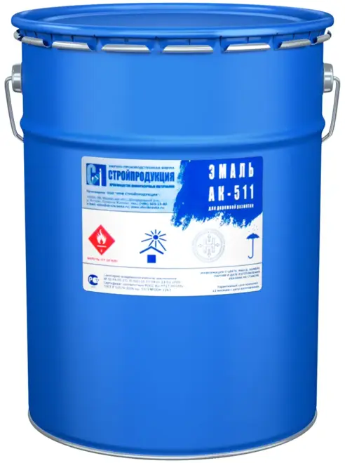 Стройпродукция АК-511 эмаль для дорожной разметки (30 кг) черная