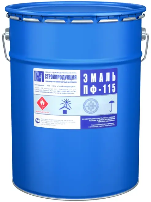 Стройпродукция ПФ-115 эмаль (25 кг) черная глянцевая