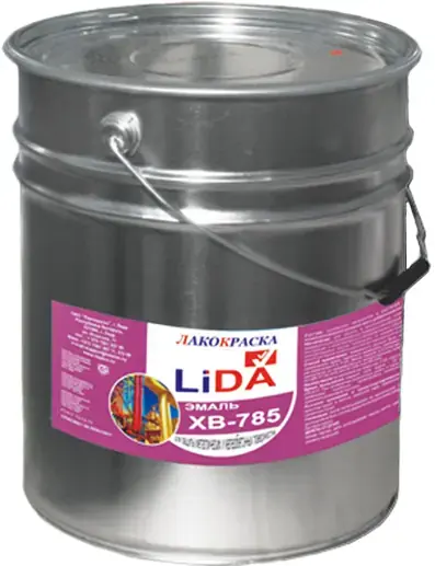 Лакокраска Lida ХВ-785 эмаль (40 кг) серая