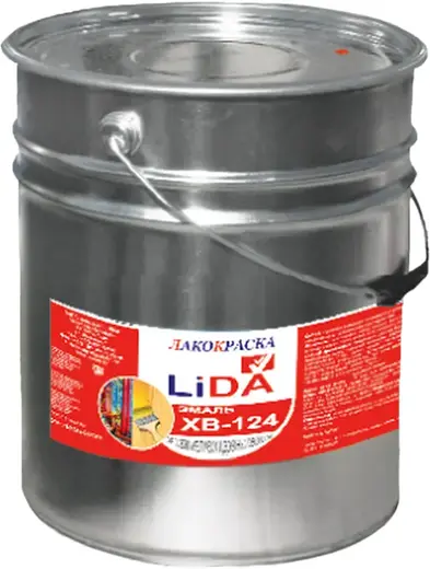 Лакокраска Lida ХВ-124 эмаль (40 кг) серая