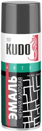 Kudo Arte Gloss Finish 3P Technology эмаль алкидная универсальная (520 мл) черная RAL 9005 матовая