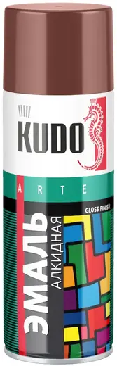 Kudo Arte Gloss Finish 3P Technology эмаль алкидная универсальная (520 мл) красно-коричневая RAL 8012