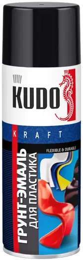 Kudo Kraft Flexible & Durable грунт-эмаль для пластика (520 мл) черная
