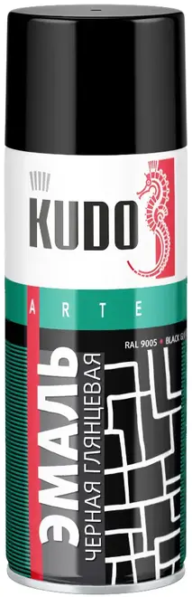 Kudo Arte Gloss Finish 3P Technology эмаль алкидная универсальная (520 мл) черная глянцевая