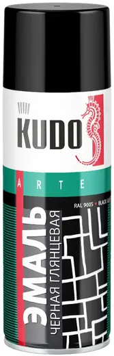 Kudo Arte Gloss Finish 3P Technology эмаль алкидная универсальная (520 мл) черная RAL 9005 глянцевая