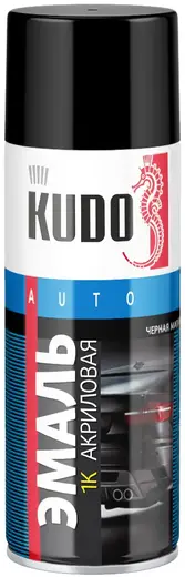 Kudo Auto эмаль 1K акриловая матовая автомобильная ремонтная (520 мл) черная