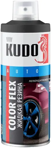 Kudo Auto Color Flex жидкая резина легкоудаляемое покрытие (520 мл) черная