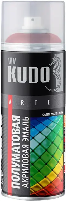 Kudo Arte Satin Matt Finish полуматовая акриловая эмаль (520 мл) фуксия RAL 4010