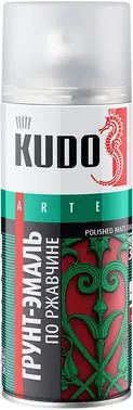 Kudo Arte Polished Matt Finish грунт-эмаль по ржавчине гладкая матовая (520 мл) красная насыщенная