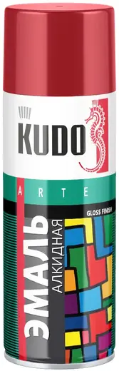 Kudo Arte Gloss Finish 3P Technology эмаль алкидная универсальная (520 мл) темно-красная RAL 3002