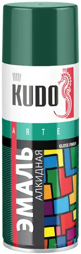 Kudo Arte Gloss Finish 3P Technology эмаль алкидная универсальная (520 мл) глубоко-зеленая RAL 6005