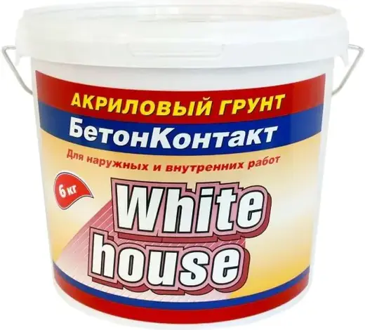 White House Бетон-контакт акриловый грунт для наружных и внутренних работ (6 кг)