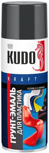 Kudo Kraft Flexible & Durable грунт-эмаль для пластика (520 мл) графит
