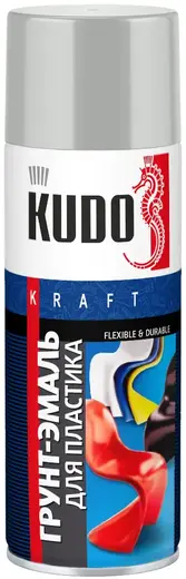 Kudo Kraft Flexible & Durable грунт-эмаль для пластика (520 мл) светло-серая