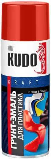 Kudo Kraft Flexible & Durable грунт-эмаль для пластика (520 мл) красная