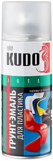Kudo Kraft Flexible & Durable грунт-эмаль для пластика (520 мл) желтая