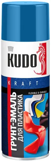 Kudo Kraft Flexible & Durable грунт-эмаль для пластика (520 мл) синяя