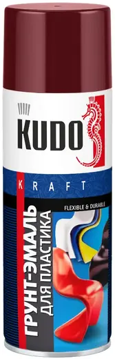 Kudo Kraft Flexible & Durable грунт-эмаль для пластика (520 мл) бордовая